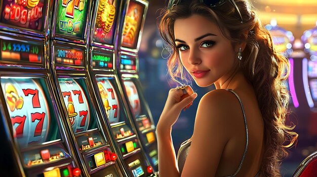 Elegancka kobieta w kasynie